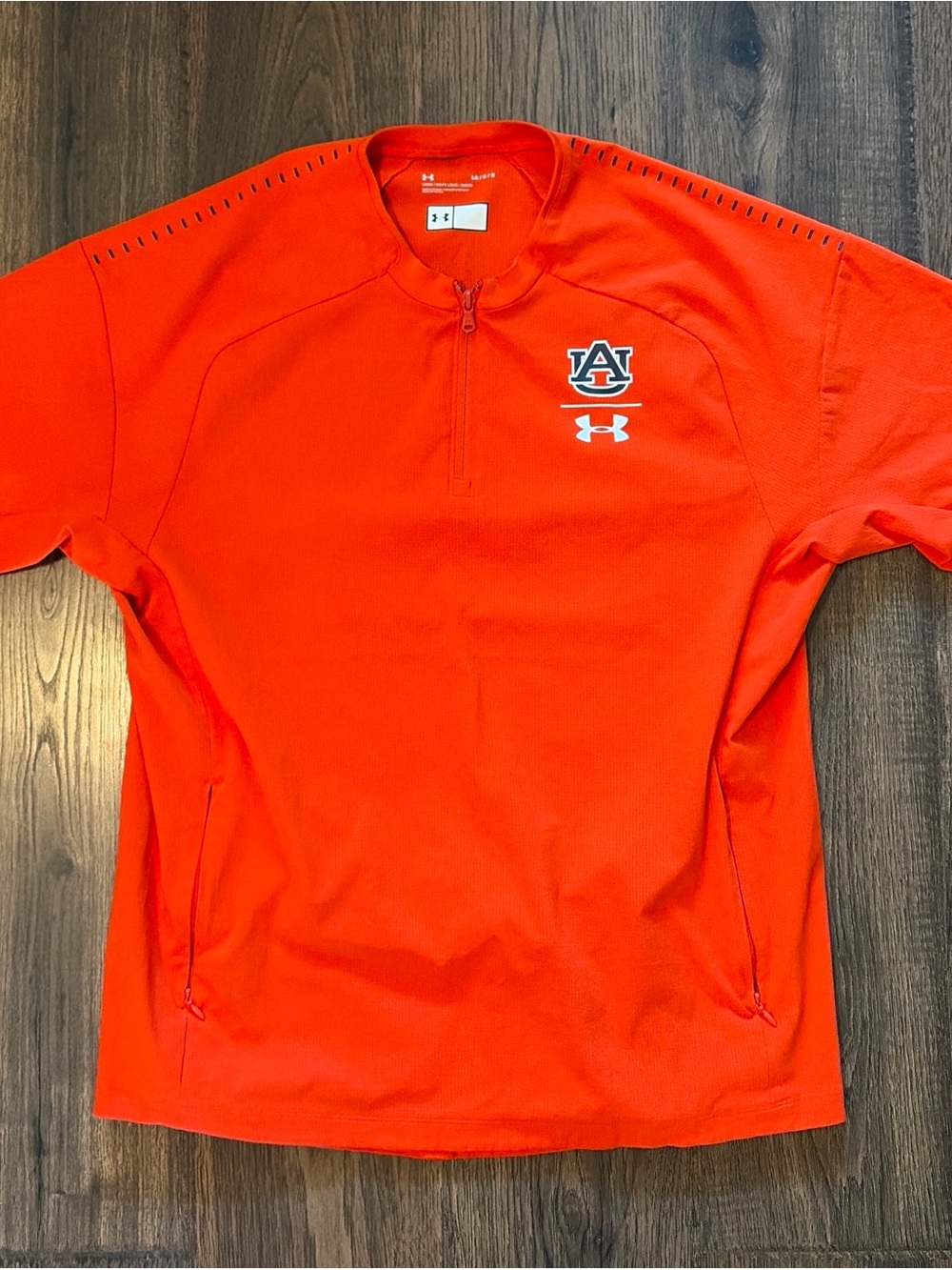 LG Orange Auburn University Under Armour Quarter-Zip Pullover